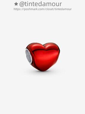 Pandora Metallic Red Heart Charm|Pendant